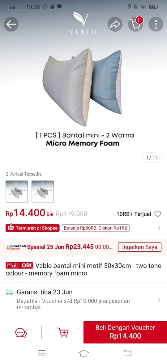 Image from Racun Promo Shopee 🛒: Bantal mini micro memory foam https://s.shopee.co.id/9pSjYkSDJq?share_...