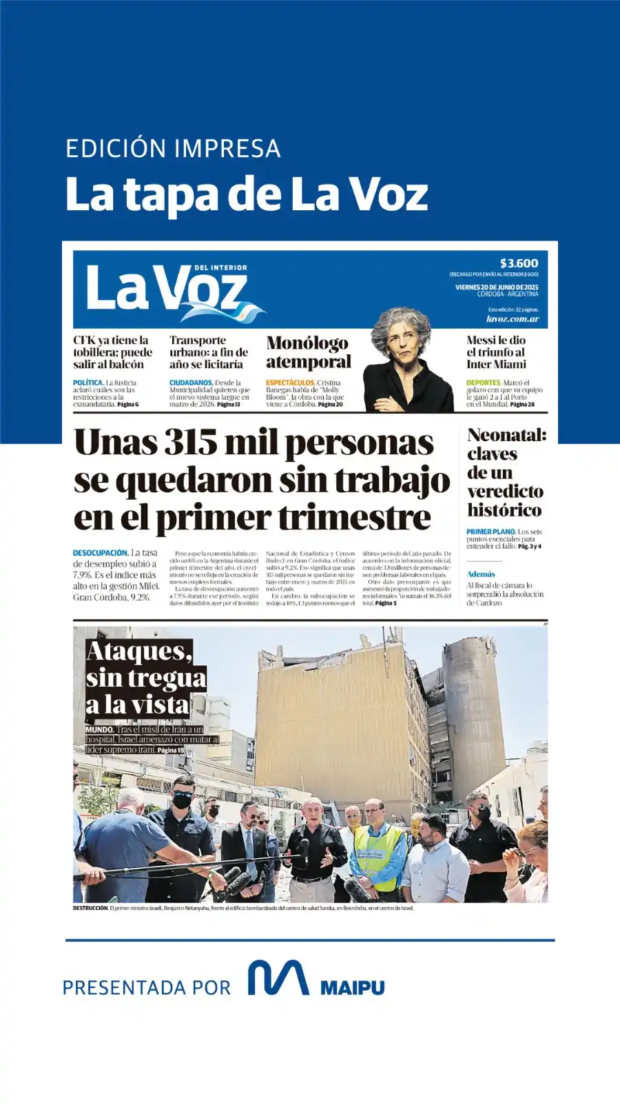 Image from La Voz: *¡Buen viernes! Y feliz día de la bandera😉🇦🇷*  ☀️Para hoy se espera...