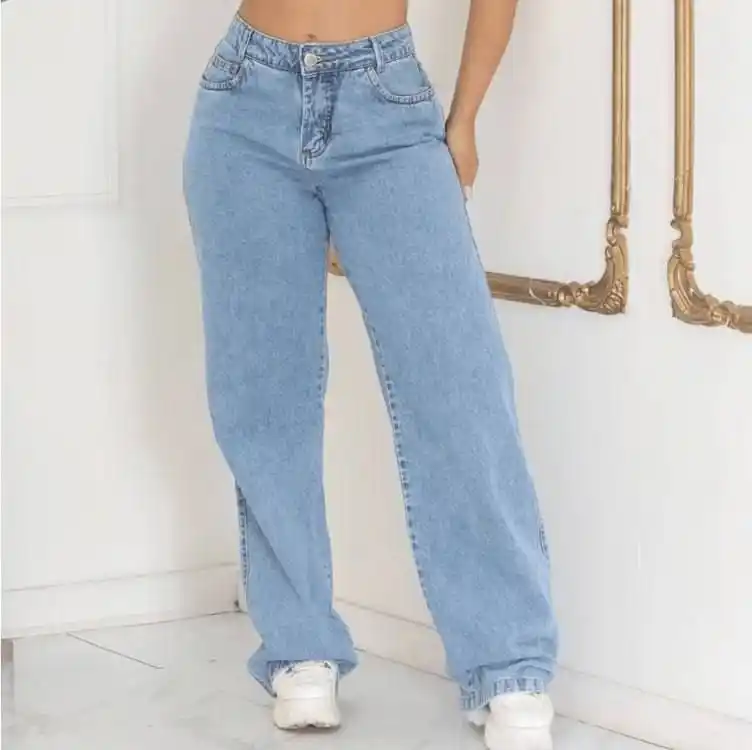 Image from Promoções e cupons 📢 por @achadinhosmos: CALÇA PRO ROLÊ DO FDS! 🤭 Calça Jeans Wide Leg Feminina Cintura Alta ...