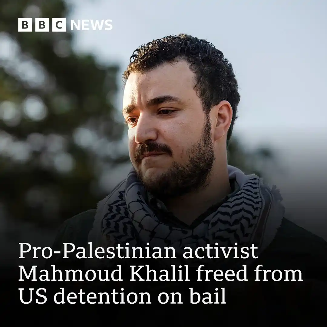 Image from GRACE MEDIA NEWS UPDATE: Columbia University graduate and activist Mahmoud Khalil was released ...
