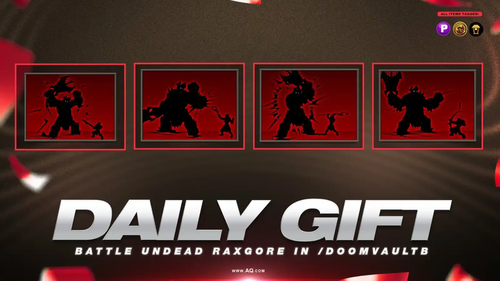 Image from 🌟 AQW NOVIDADES 🚨: *DAILY GIFT (DOMINGO)* Derrote Undead Raxgore em /DoomVaultB para obt...