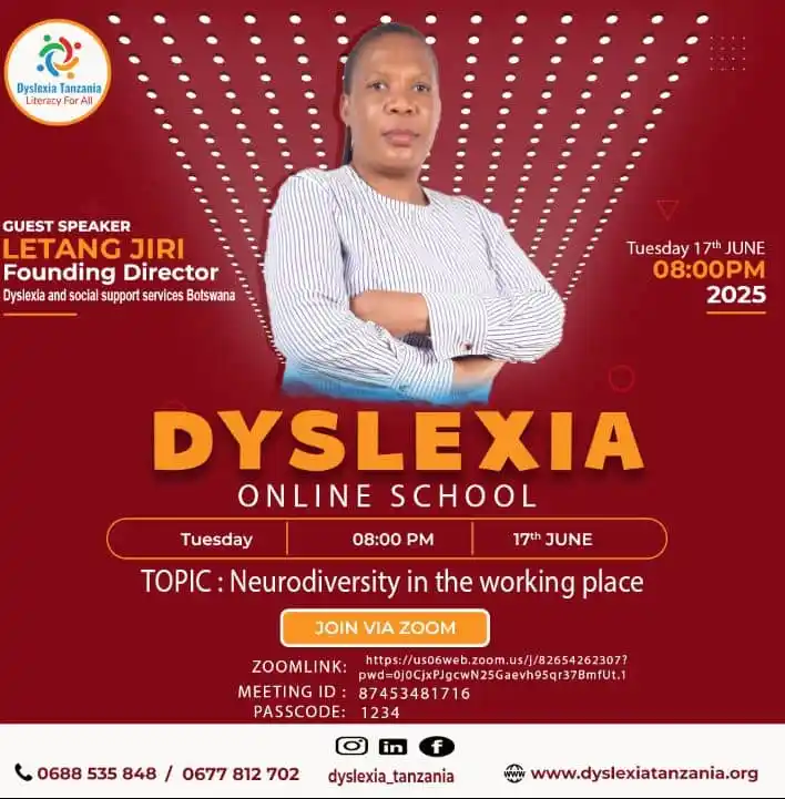 Image from Dyslexia Tanzania: Dear Inclusion Champions! We are excited to invite you to an inspirin...