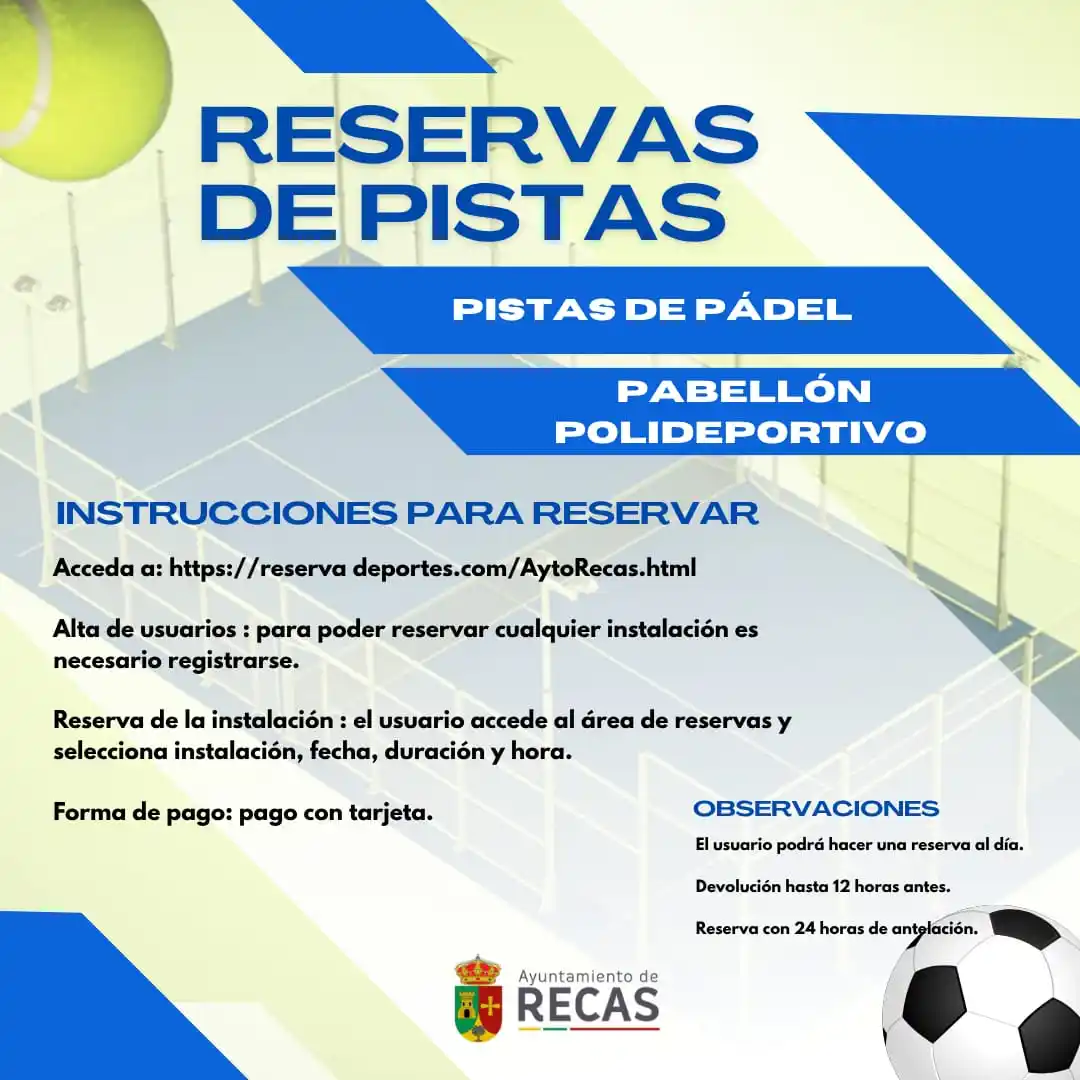 Image from Ayuntamiento de Recas: El Ayuntamiento de Recas anuncia un nuevo procedimiento para la reserv...