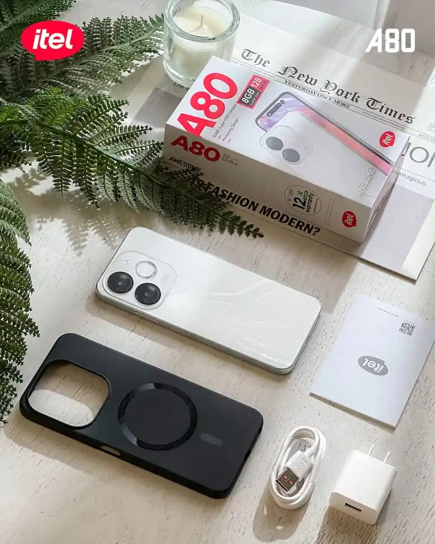 Image from DARLINGS CELLPHONES 📱🇿🇼ZW: *Experience the unique style with the NEW🥳Itel A80* 🥳128GB STORAGE...