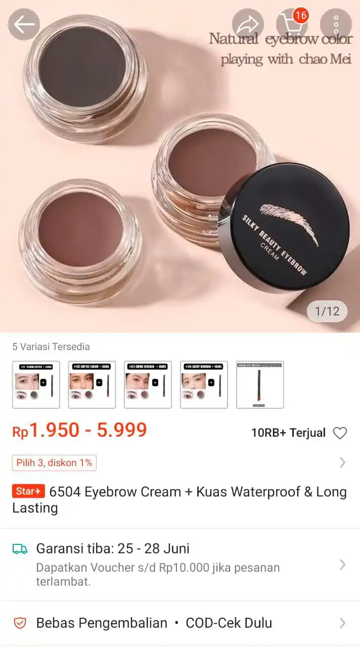 Image from Racun Promo Shopee 🛒: Eyebrow cream https://s.shopee.co.id/2fzaUIZwoy?share_channel_code=1...