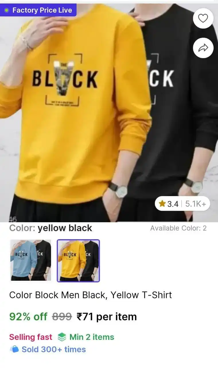 Image from Smart Hub: *💥 Full Sleeve Tshirt @ ₹71/pc* 🛒 https://bitli.in/3b2EQk5 Min 2 Q...