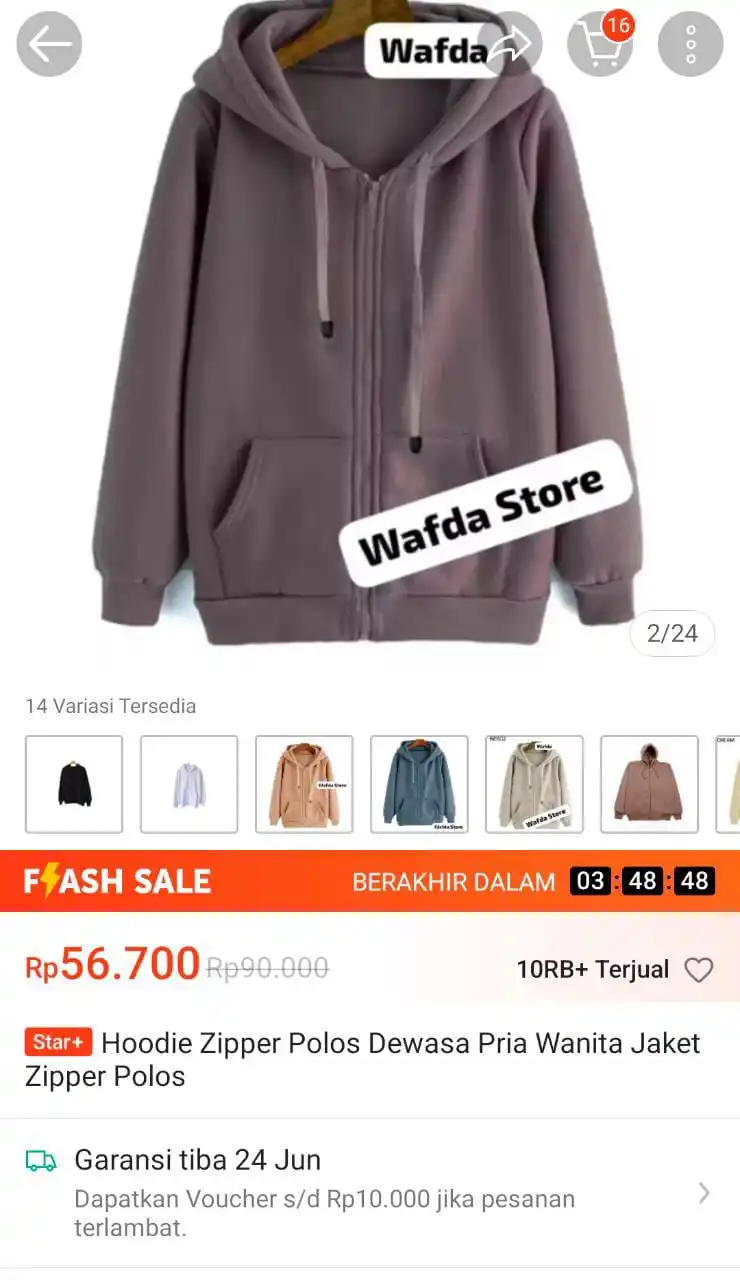 Image from Racun Promo Shopee 🛒: Hoodie zipper polos https://s.shopee.co.id/6VCIp358e9?share_channel_co...