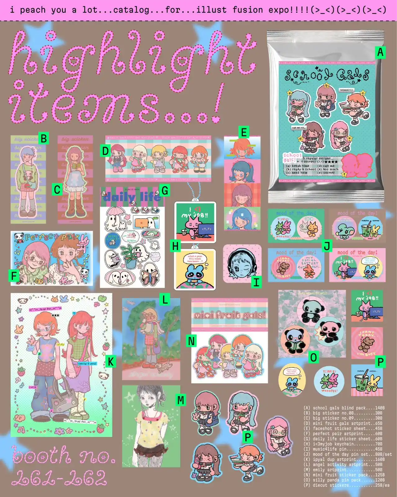 Image from Katalog ILLUSTFUSION THAILAND: IPYAL (L61-62) A. School gals blind pack: 88.200 B. Big sticker no 08:...