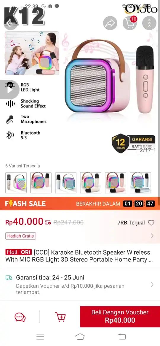 Image from Racun Promo Shopee 🛒: Karaoke bluetooth speaker https://s.shopee.co.id/AKP0M5RePV?share_chan...