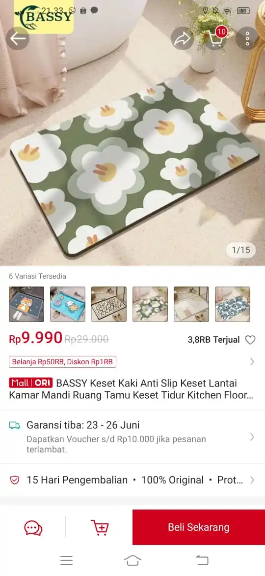 Image from Racun Promo Shopee 🛒: Keset kaki anti slip https://s.shopee.co.id/3LFFwgvbpz?share_channel_c...