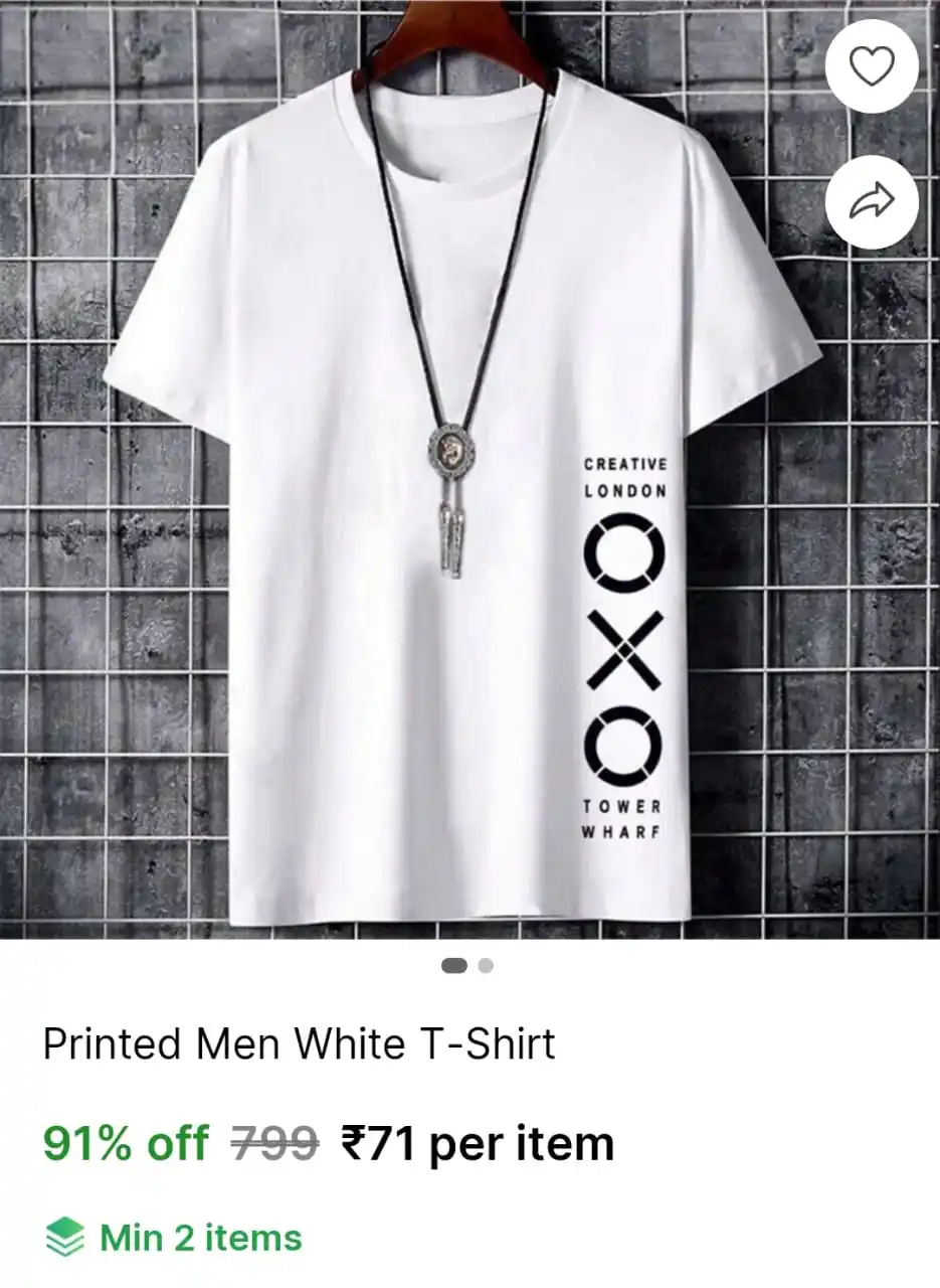 Image from Smart Hub: *💥Loot: Printed T-Shirt @ ₹71* 🛒 https://bitli.in/nqEmCvd...