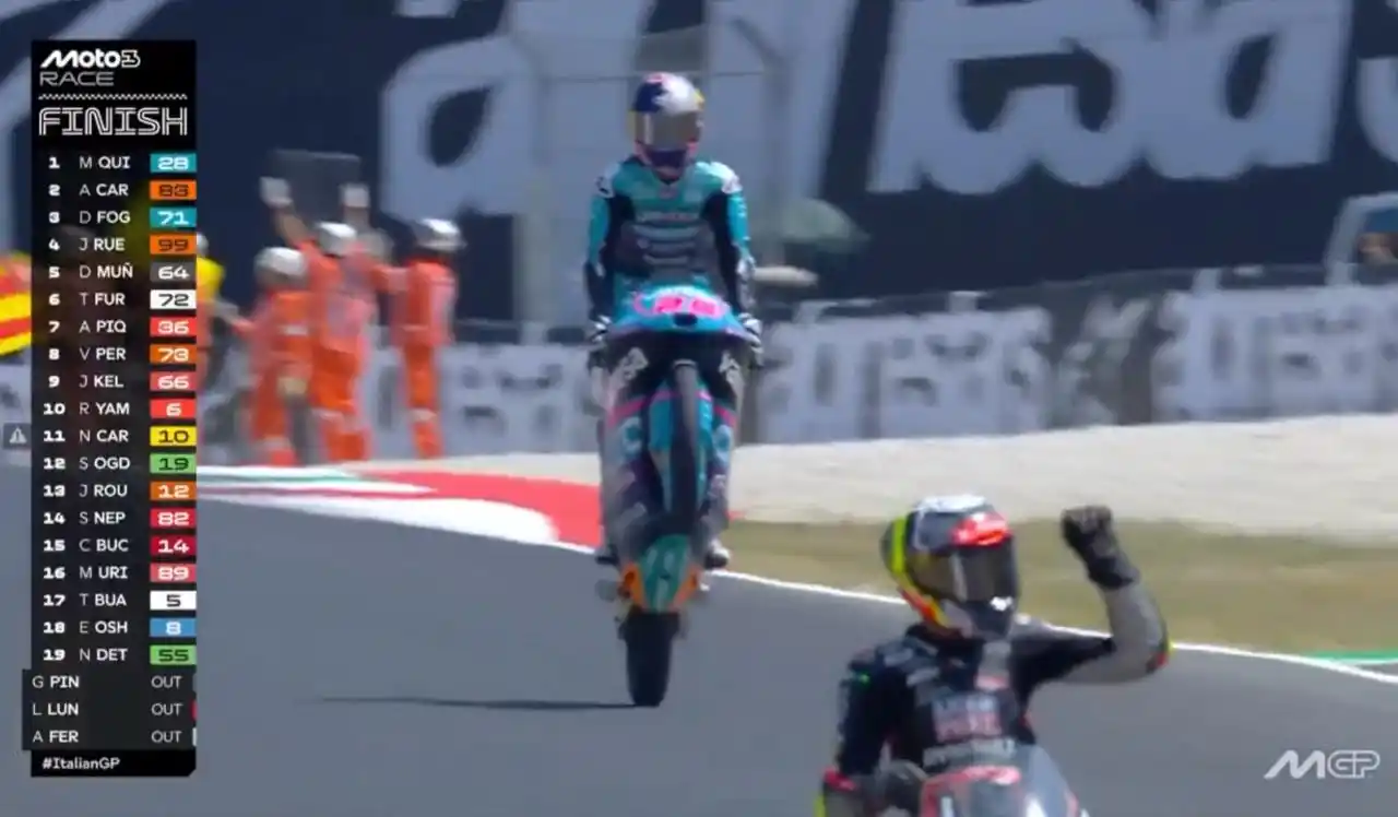 Image from Knéel Do Esporte: MAXIMO QUILES VENCE A CORRIDA DA MOTO3 NA ITÁLIA...