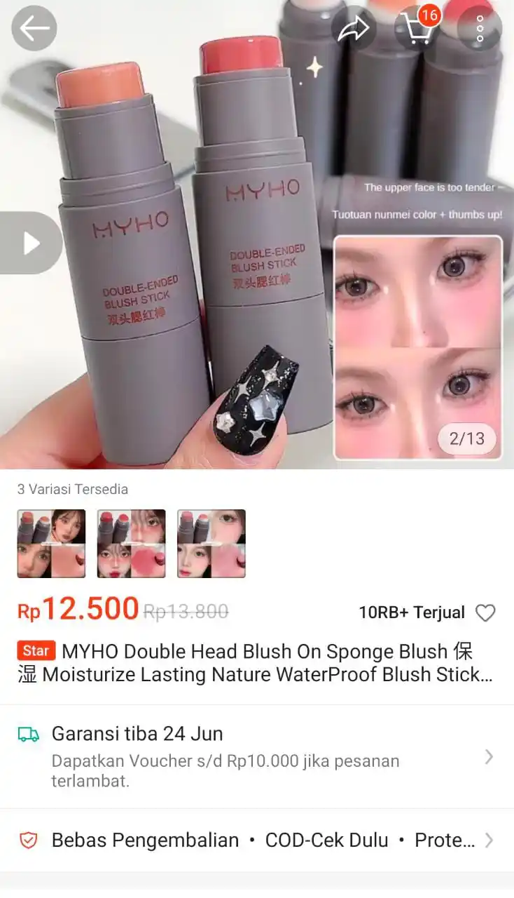 Image from Racun Promo Shopee 🛒: MYHO double head blush on https://s.shopee.co.id/3LFH7pyJxz?share_chan...