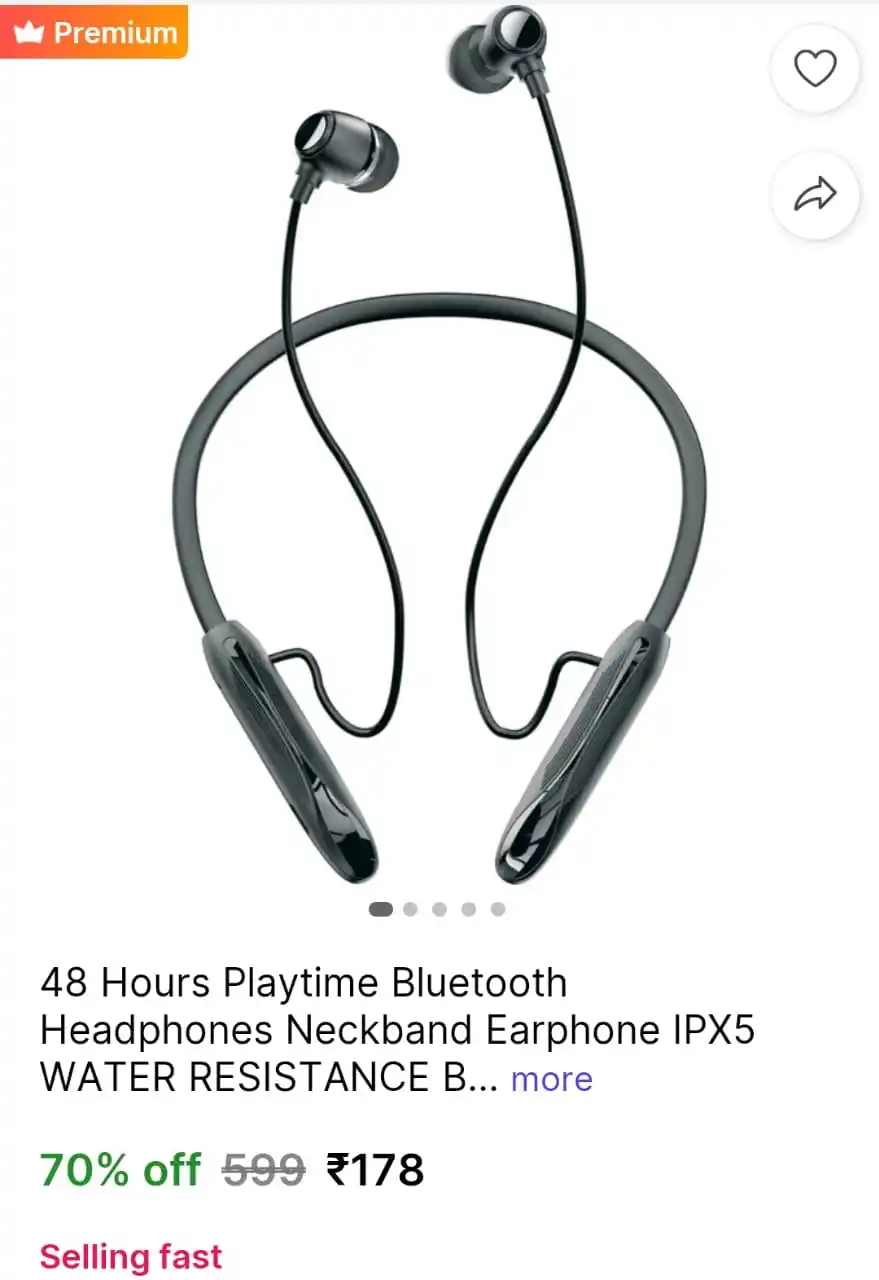 Image from Smart Hub: *🔥 Neckband Earphone @ ₹178* 🛒 https://bitli.in/Q7mIA68...