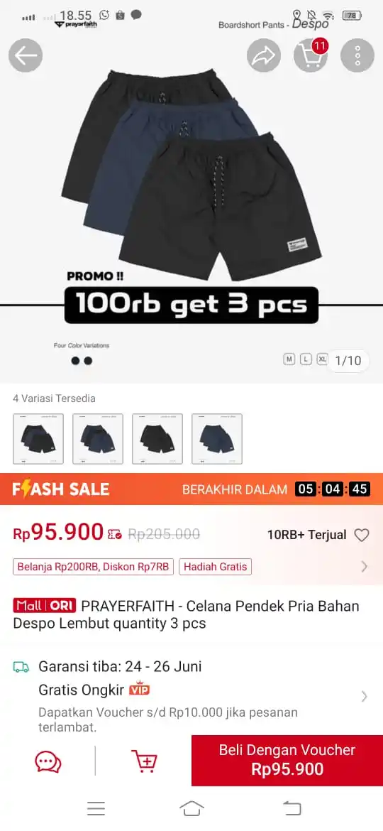 Image from Racun Promo Shopee 🛒: Promo celana pendek pria under 100k dapat 3 pcs https://s.shopee.co.id...