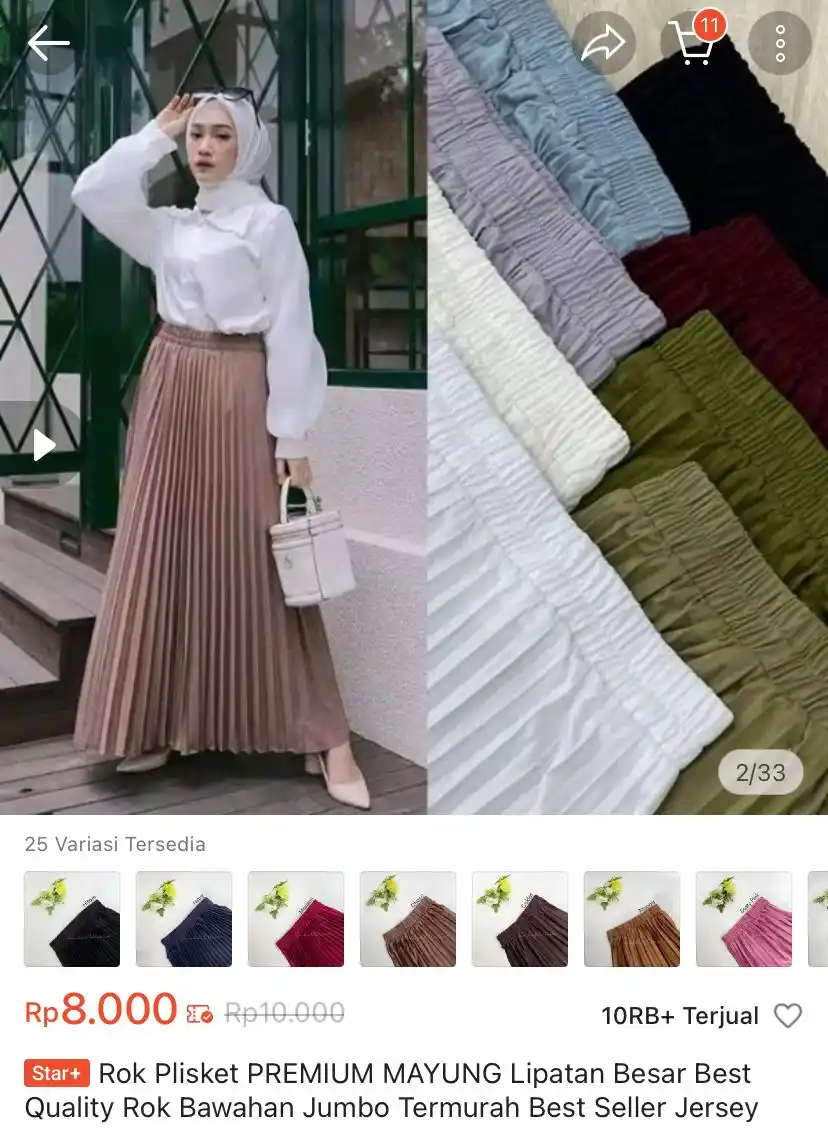 Image from Racun Promo Shopee 🛒: Rok Plisket PREMIUM MAYUNG Lipatan Besar Best Quality Rok Bawahan Jumb...