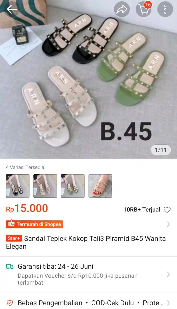 Image from Racun Promo Shopee 🛒: Sandal teplek elegan https://s.shopee.co.id/7phgfBBvOM?share_channel_c...
