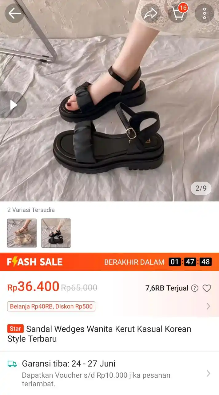 Image from Racun Promo Shopee 🛒: Sandal wadges kesual https://s.shopee.co.id/AA5bK5tv9R?share_channel_c...