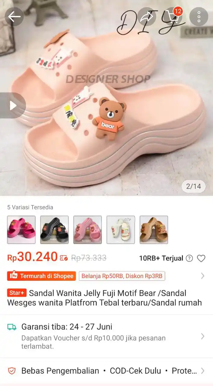 Image from Racun Promo Shopee 🛒: Sandal wanita jelly fuji motif bear https://s.shopee.co.id/2Vg9oRAeOn?...