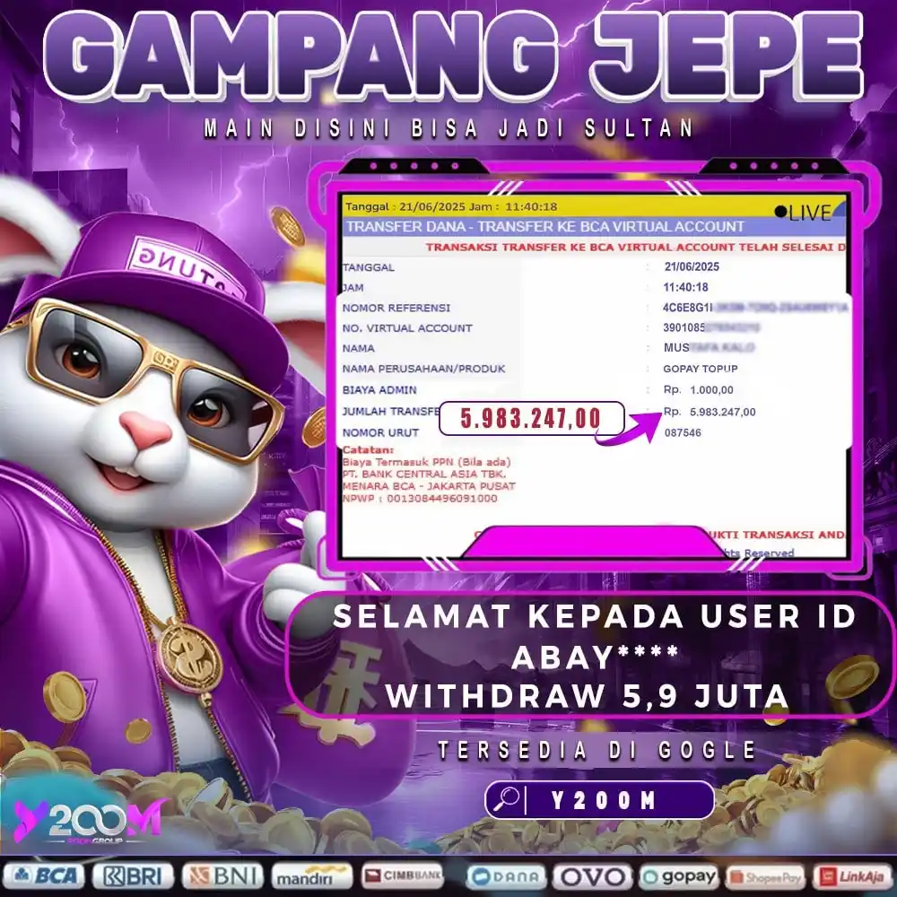 Image from SLOT Y200M GACOR: SELAMAT KEPADA MEMBER YANG TELAH MENANG DI Y200M ! DAFTAR DI Y200M SEK...