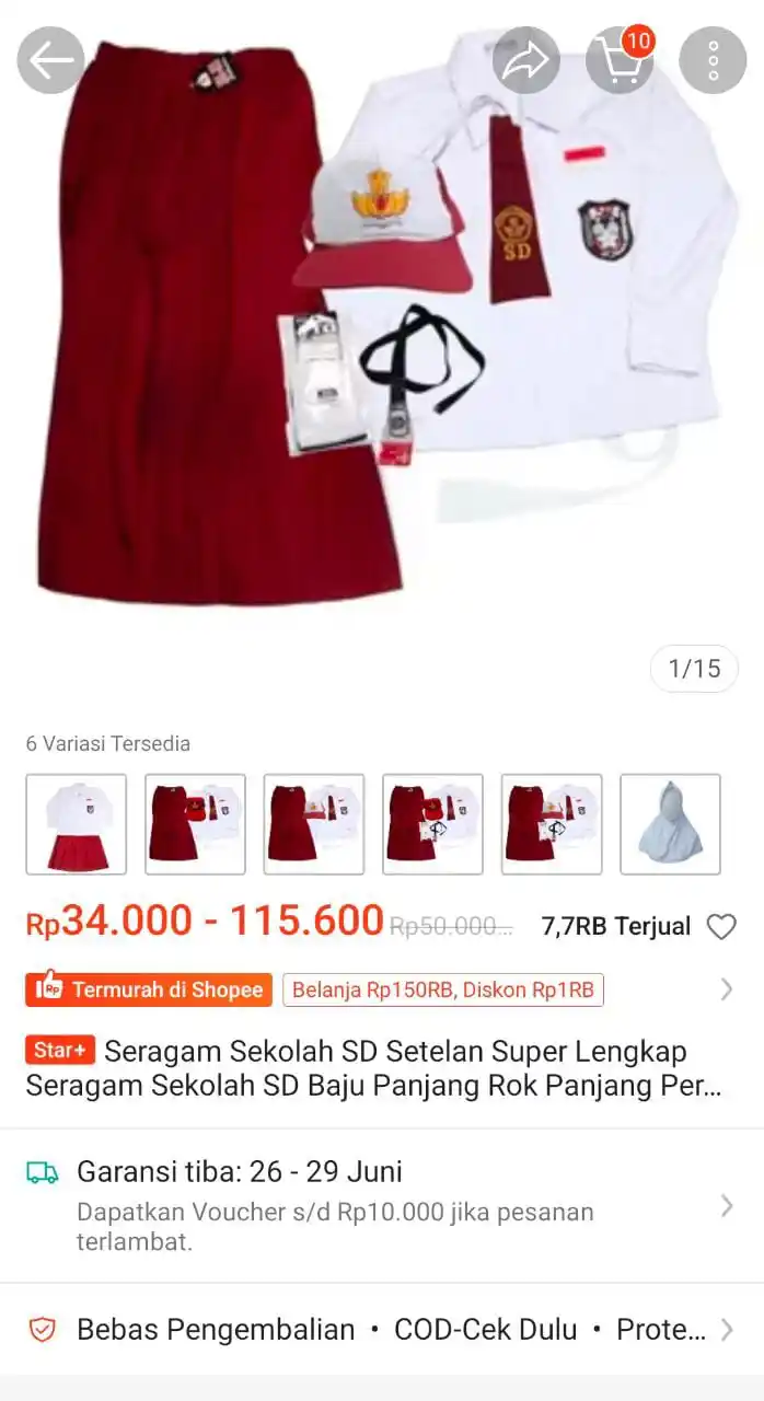 Image from Racun Promo Shopee 🛒: Setelan seragam merah putih anak  perempuan  https://s.shopee.co.id/7A...