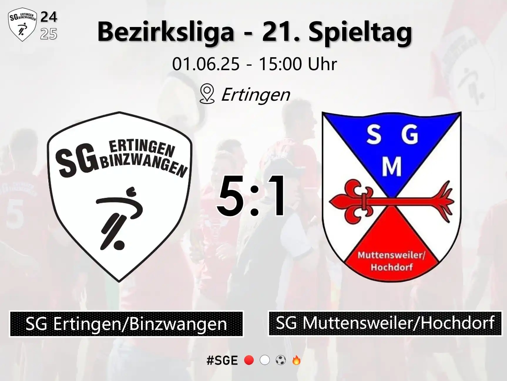 Image from SG Ertingen/Binzwangen: 🔥SGE gewinnt letztes Heimspiel mit 5:1 gegen Muttensweiler-Hochdorf!�...