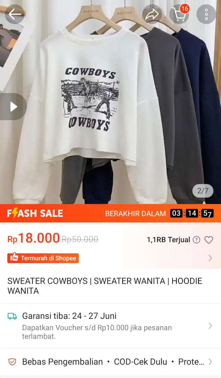 Image from Racun Promo Shopee 🛒: Sweater cowboys https://s.shopee.co.id/4AoO55H6az?share_channel_code=1...