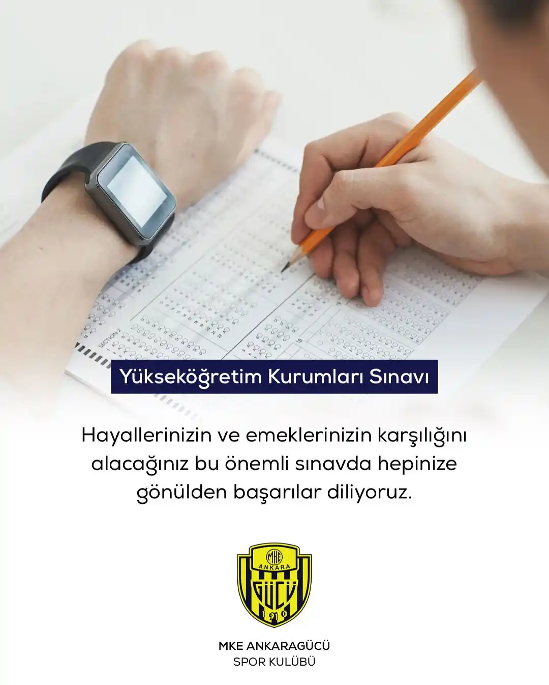 Image from MKE Ankaragücü: Hayallerinizin ve emeklerinizin karşılığını alacağınız bu önemli sınav...