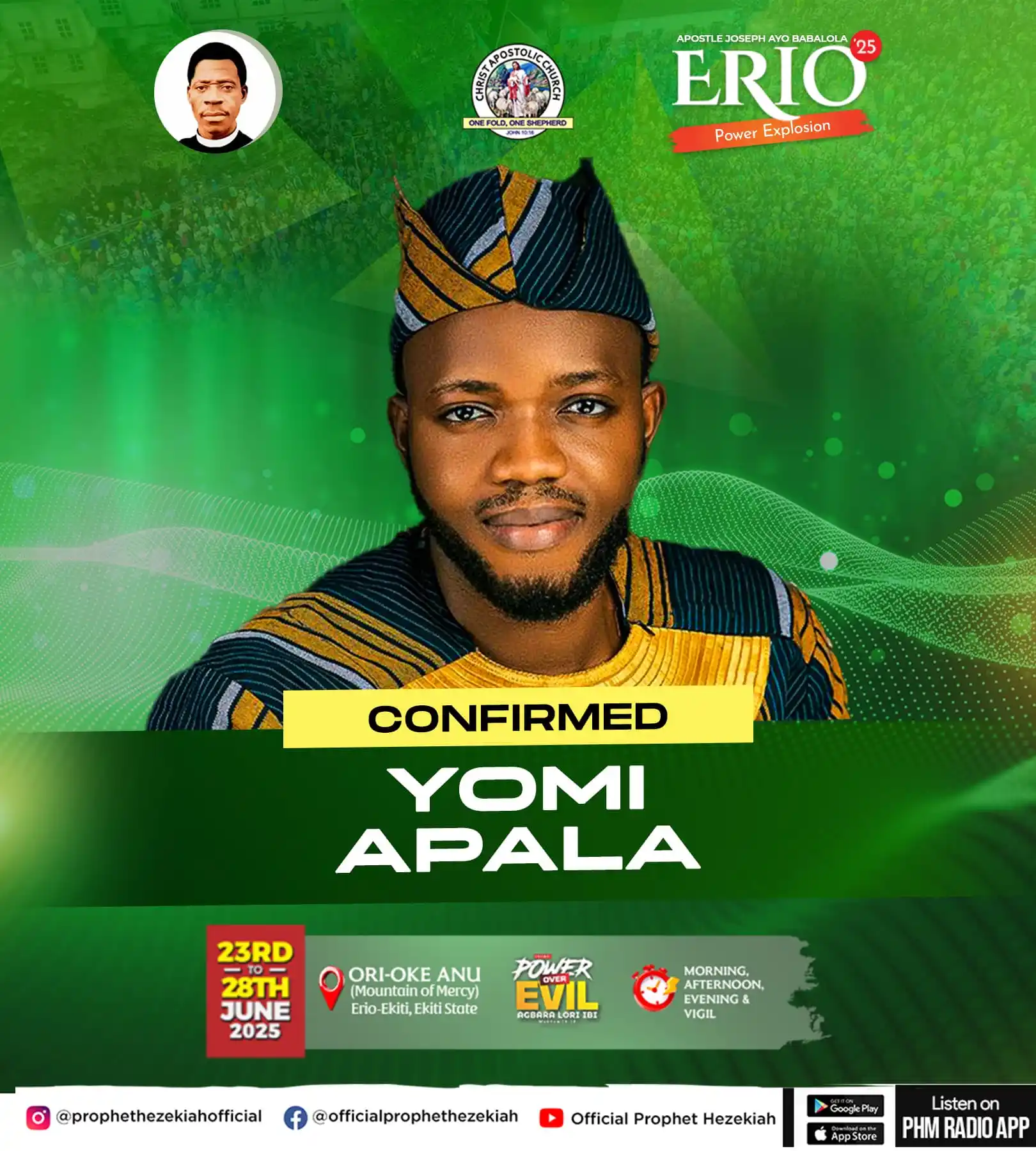 Image from Prophet/Evang. Hezekiah Oladeji: Holy Groove Incoming!  Yomi Apala is about to take Erio to another lev...