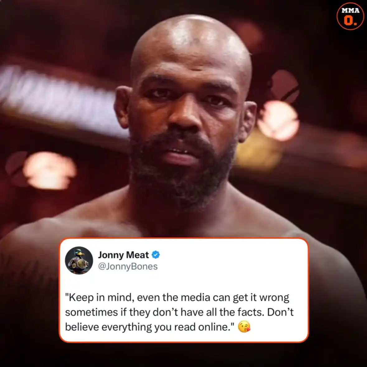 Image from MMA Orbit: Jon Jones responds to reports that he is facing a misdemeanor charge f...
