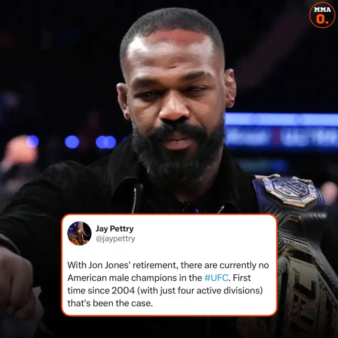 Image from MMA Orbit: Jon Jones’ retirement means there are no male American UFC champions f...
