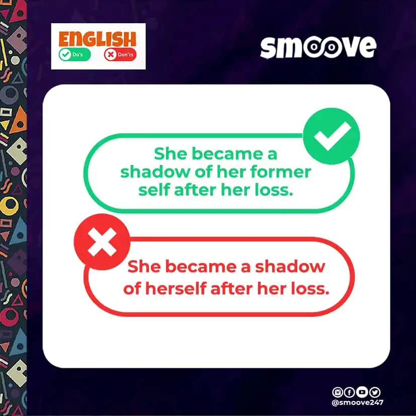 Image from Smoove 247: Kindly tap on the link to follow us on Instagram for daily English les...