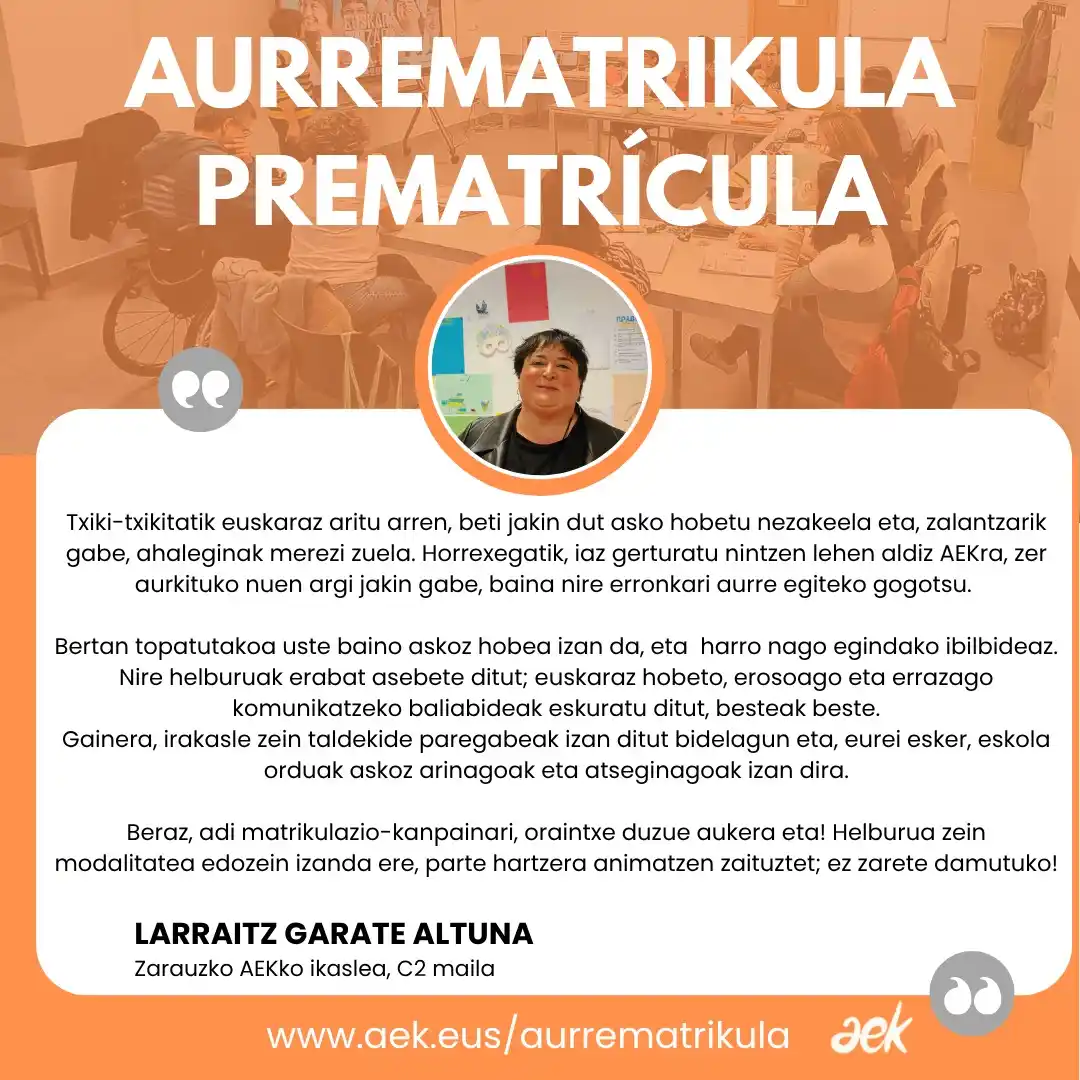 Image from AEK-KORRIKA: 👌Maila guztietako ikastaroak ditugu, askotariko modulazioak, ordutegi...