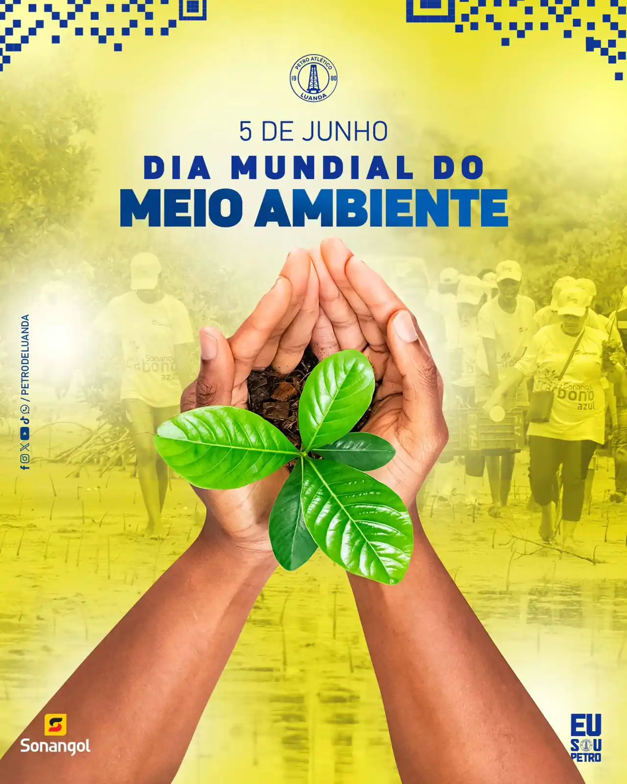 Image from Petro de Luanda : O jogo pelo planeta também se joga fora das quatro linhas. 🌱💛💙❤ <a ...