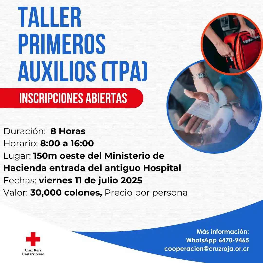 Image from Cruz Roja Costarricense: ¿Querés aprender a salvar vidas?  ¡Inscribite hoy en nuestro Taller en...