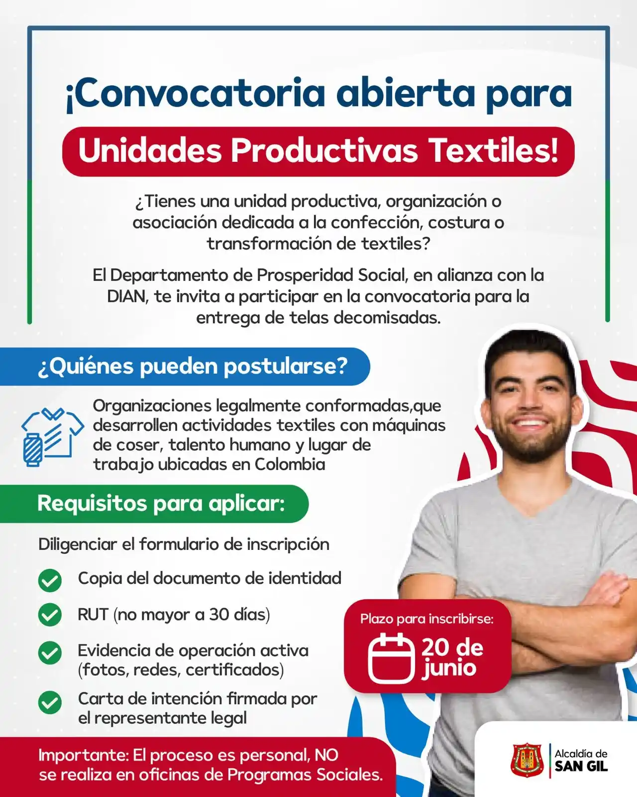 Image from Alcaldía de San Gil: ¿ Tienes una unidad productiva dedicada a la confección, costura o tra...