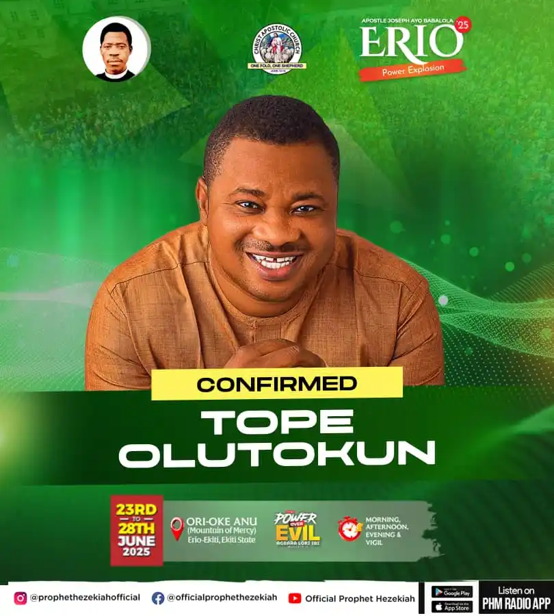 Image from Prophet/Evang. Hezekiah Oladeji: You know the voice. You know the worship. Now, get ready for the encou...