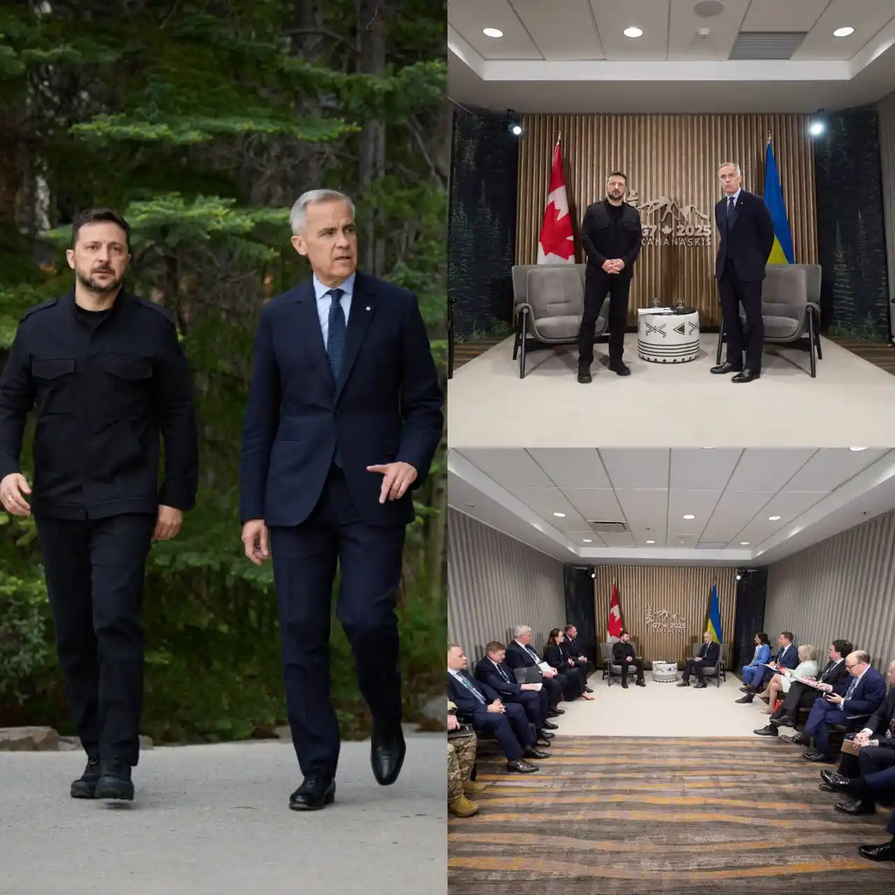 Image from Володимир Зеленський: Зустрівся з Прем’єр-міністром Канади Марком Карні на полях саміту G7. ...