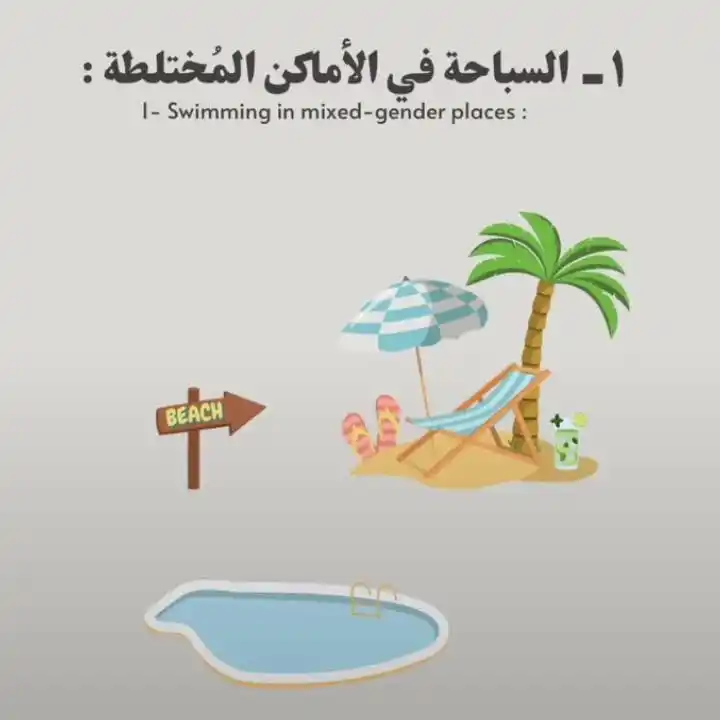 Image from اَلمُؤنِـسَاتُ الغَالِـيَاتْ🎀🌸: *السباحة في الأماكن المختلطة ❌👑🪞* *غاليتي عليكم أن تعلموا أن ليس هن...