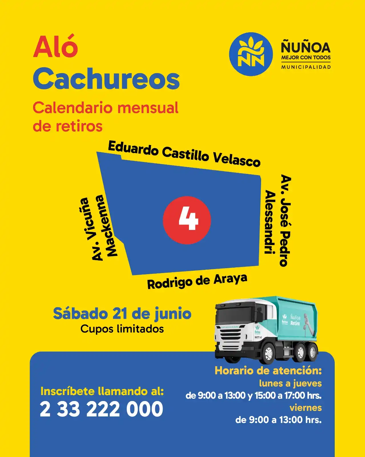 Image from 📢 #ÑuñoaAlDía • Sector 5: 📣 ¡Atención! Tenemos Aló Cachureos para tu sector este sábado 21 de j...