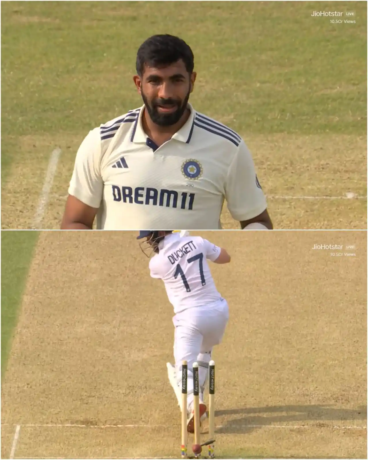 Image from Star Sports India: *BUMRAH BREAKS THE PARTNERSHIP!* 👏  Ben Duckett looked well set for a...