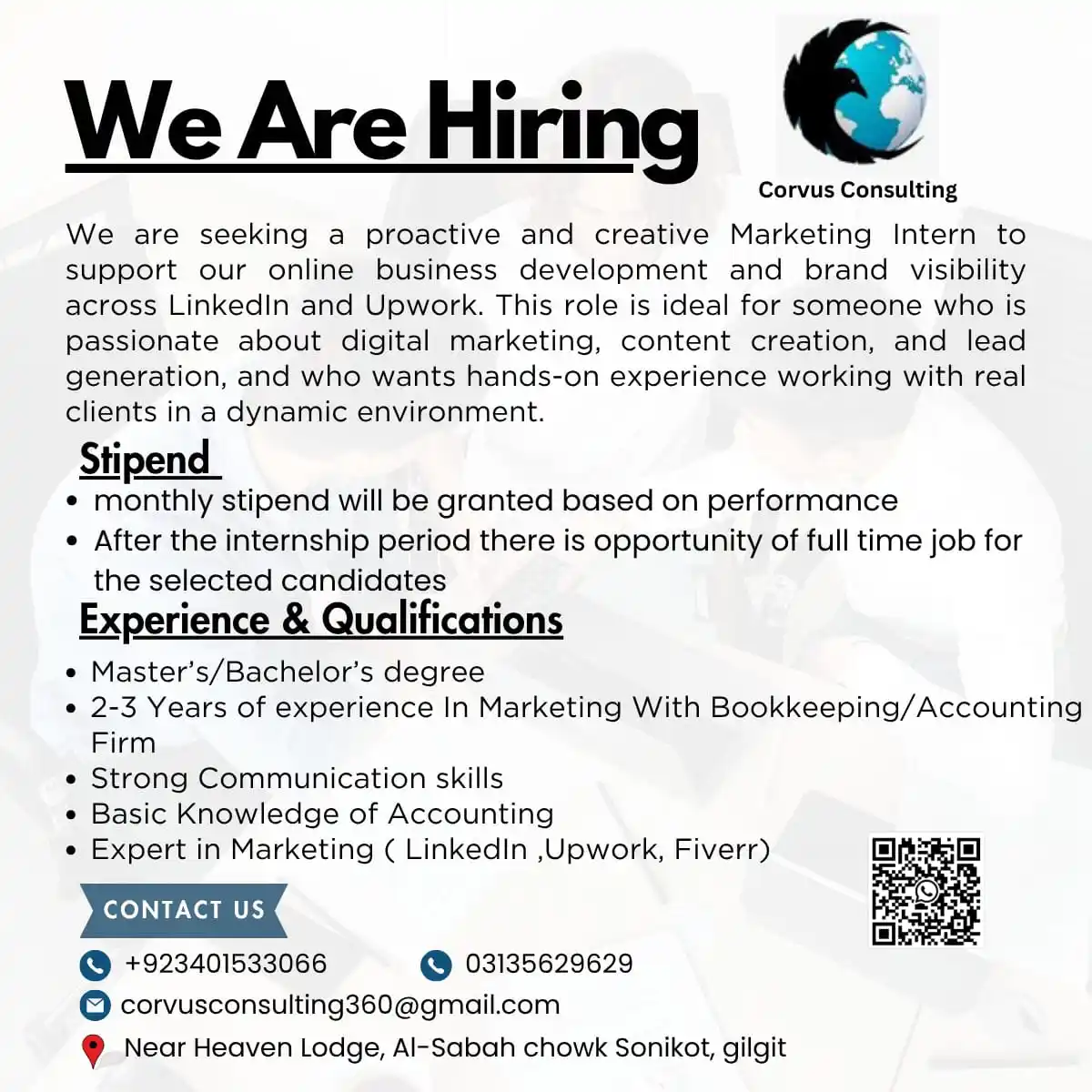 Image from GB Testing Service: *Corvus Consulting Gilgit announced Position*   Corvus Consulting is h...