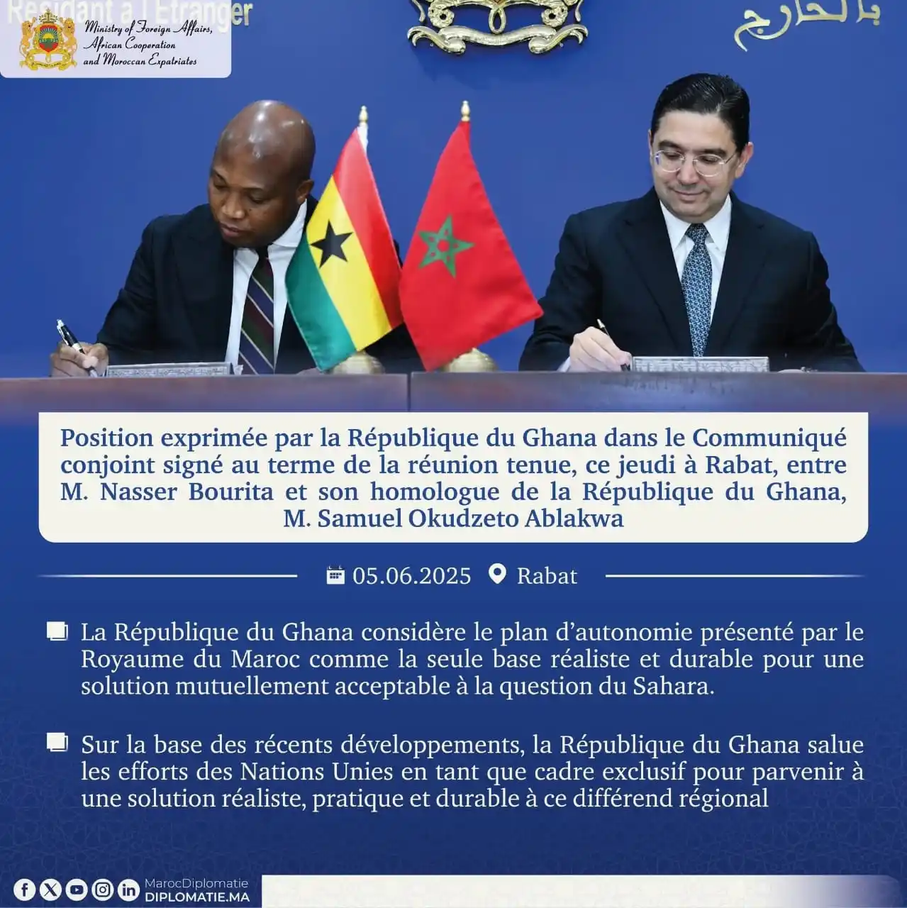 Image from Medi1TV: En détails, la position exprimée ce vendredi par la République du <a c...