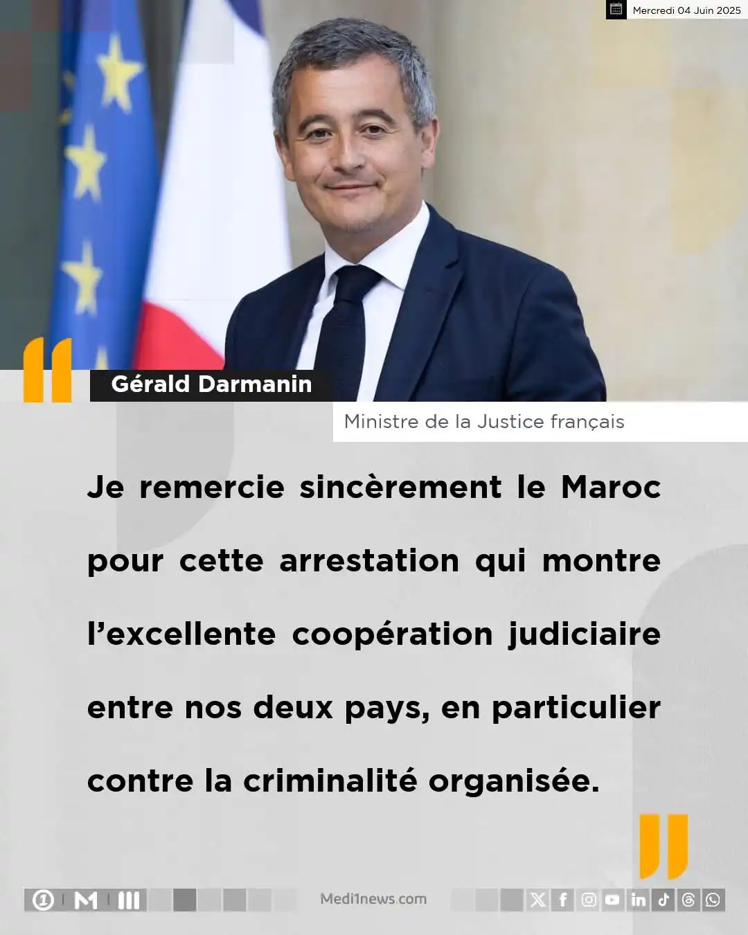 Image from Medi1TV: 🇫🇷🇲🇦 Le ministre de la Justice français, <a class="text-blue-500 h...
