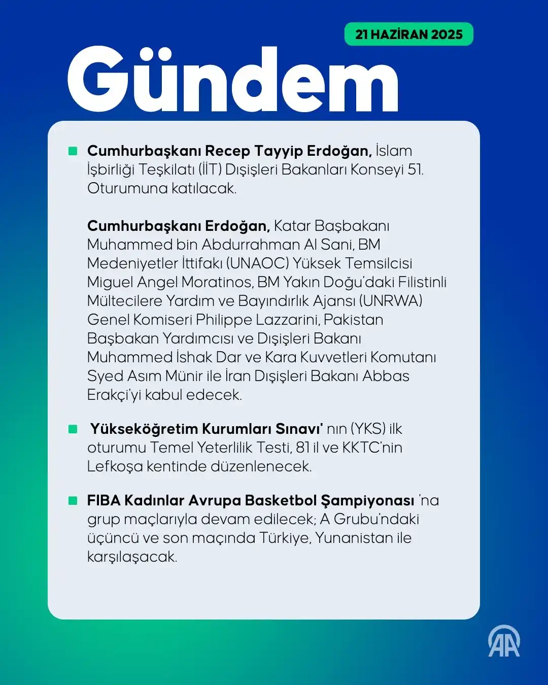 Image from Anadolu Ajansı: Gündemdeki öne çıkan başlıkları kaçırmayın. Lider programları, etkinli...