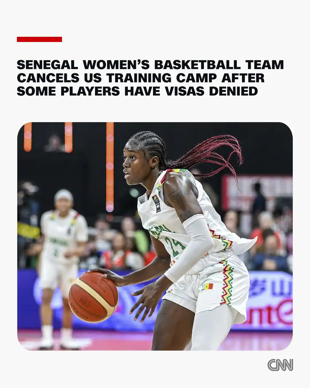 Image from CNN: In a statement posted on Instagram from the Senegalese basketball fede...