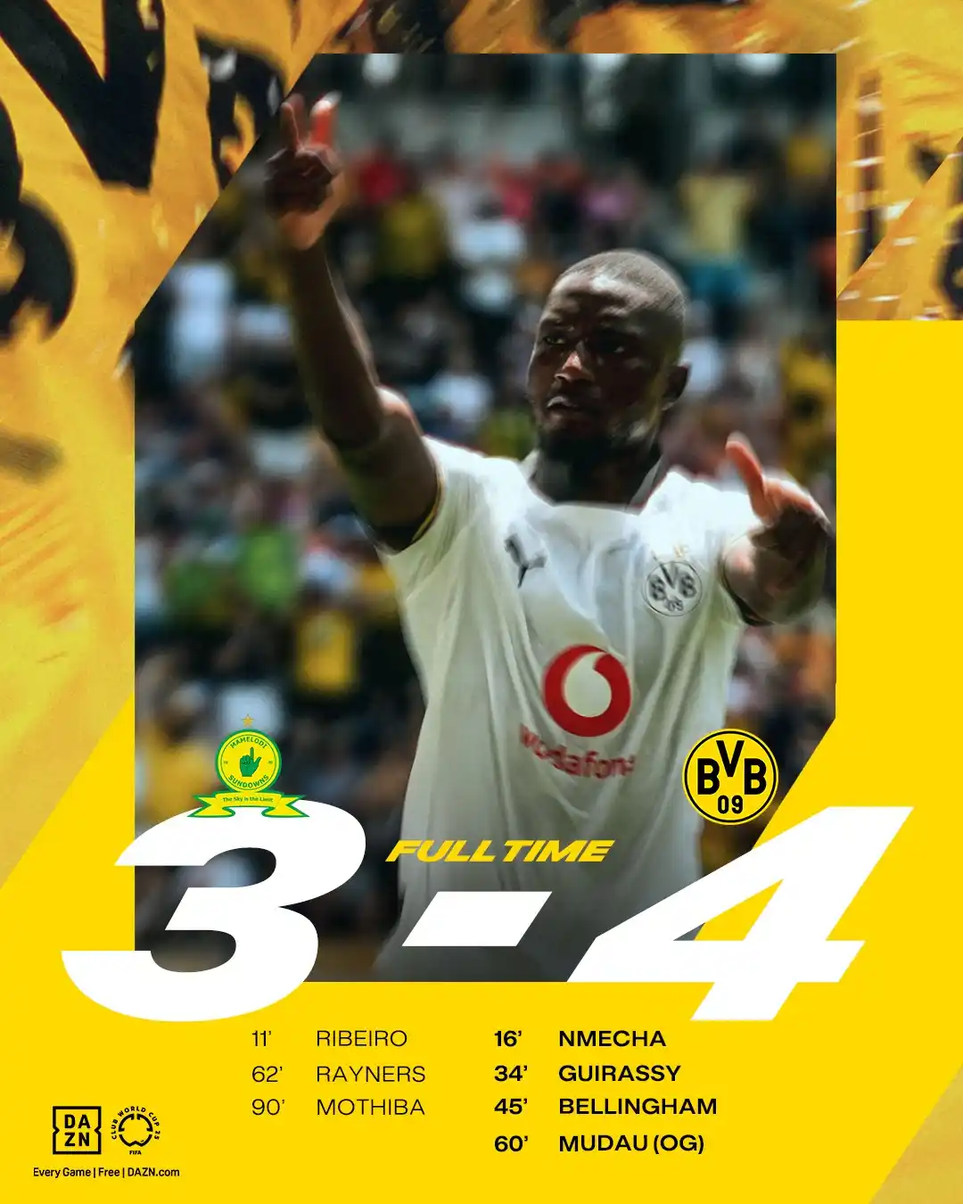 Image from DStv Rwanda: Intsinzi ya mbere muri Club World Cup! Borussia itsinze Mamelodi Sundo...