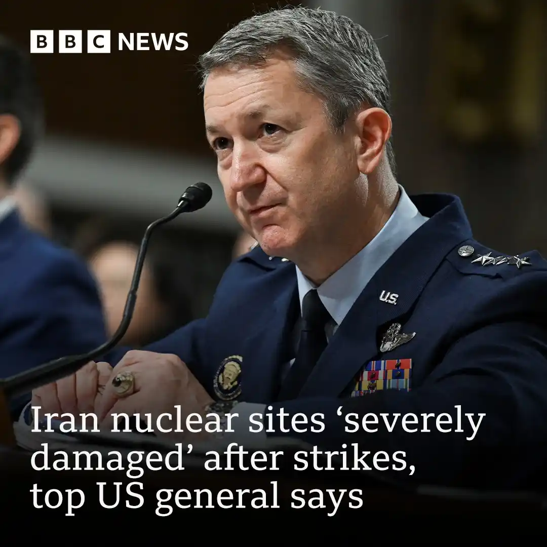 Image from BBC News: Iran's nuclear sites were severely damaged after a huge operation invo...
