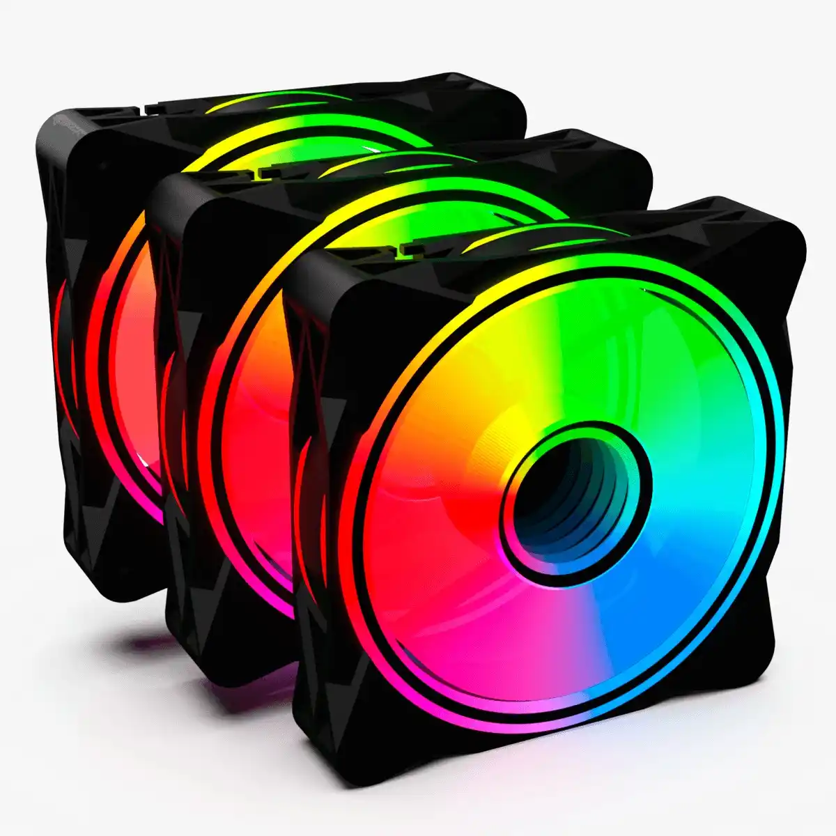 Image from Ofertas Terabyte!: ✨ Kit Fan OnePower Radiant X3 ARGB (3 Unidades) ✨ 120mm, acompanha con...
