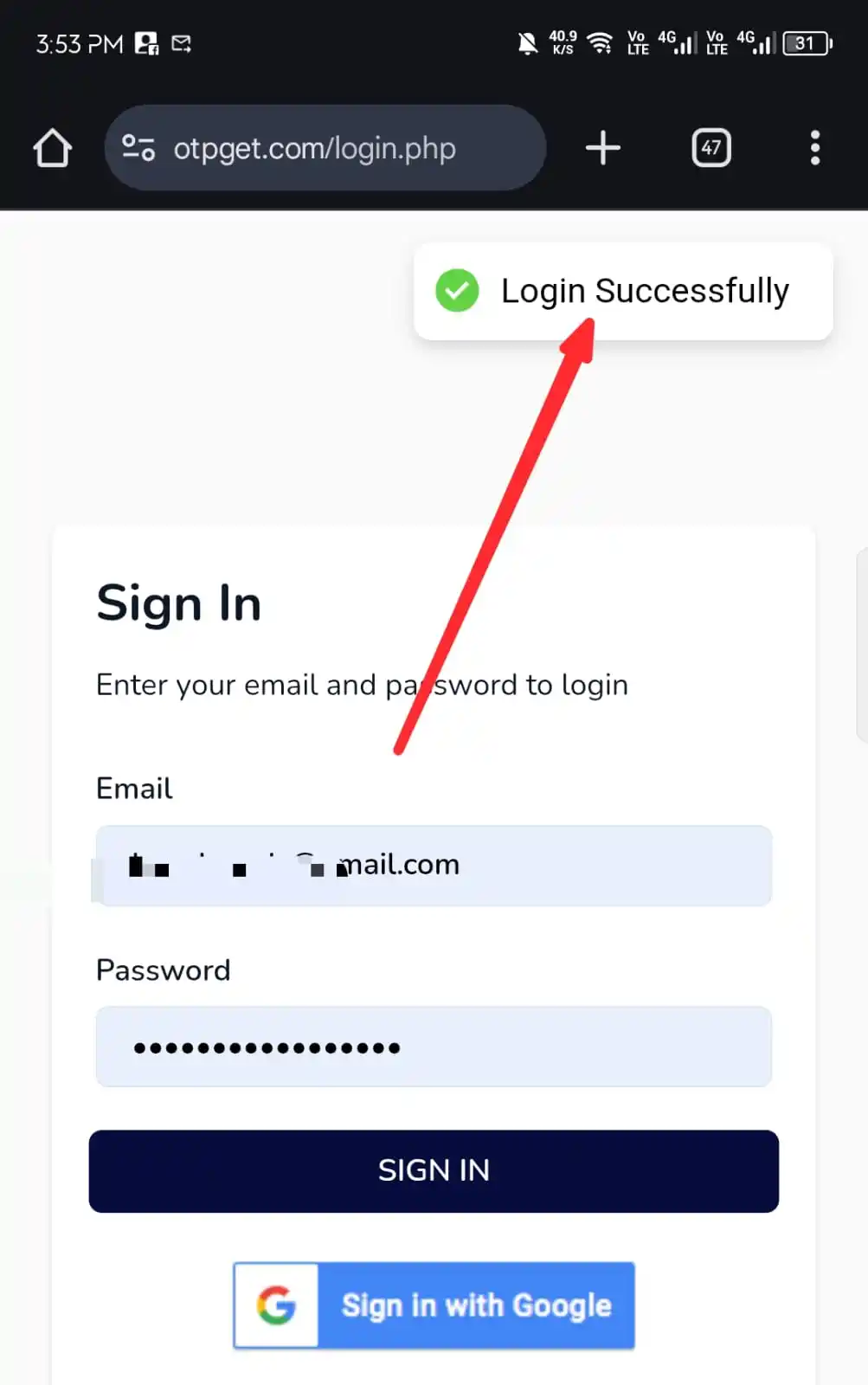 Image from Tajammal Mods: Login Issue Fixed In OtpGet.com Now Working Properly...